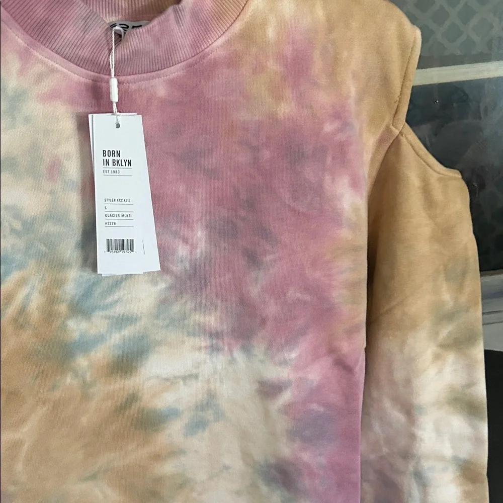 525 America Tie-Dye Sweatshirt in Pink, Tan, and Cream - Picture 4 of 4
